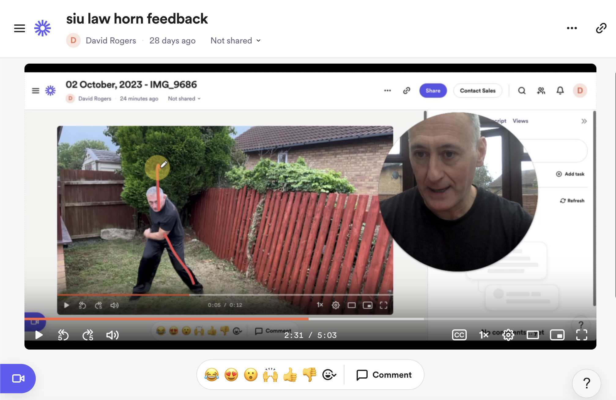 David Rogers giving feedback